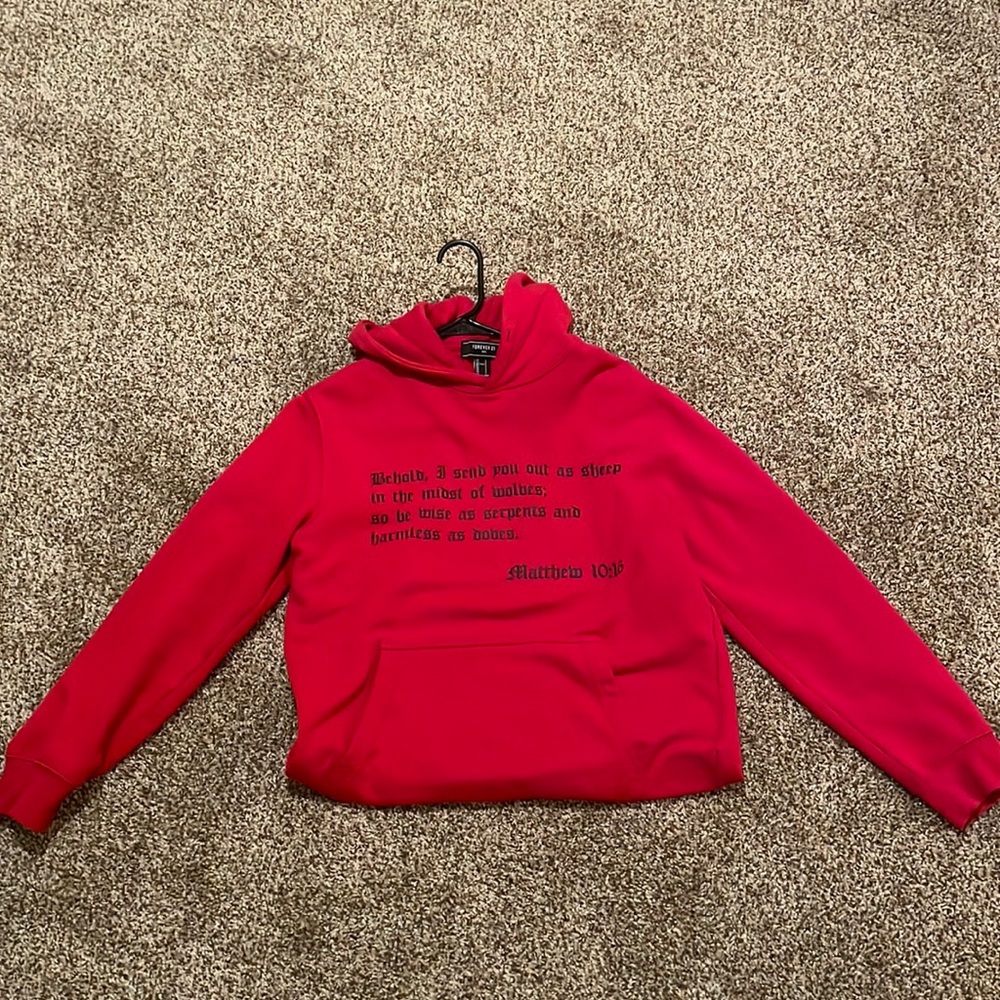 Forever 21 Hoodie Size: Small Color: Red